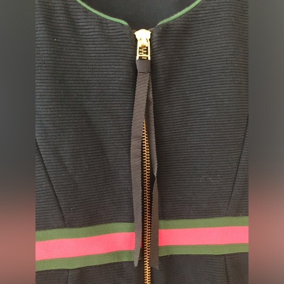 Boden US size 4P textured dress - pink and green banding at waist, bottom hem - Picture 4 of 16